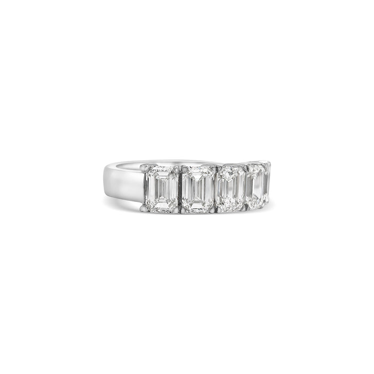 Emerald Cut Half Eternity Diamond Ring