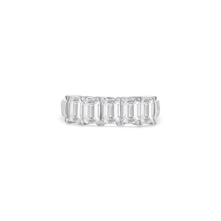 Emerald Cut Half Eternity Diamond Ring