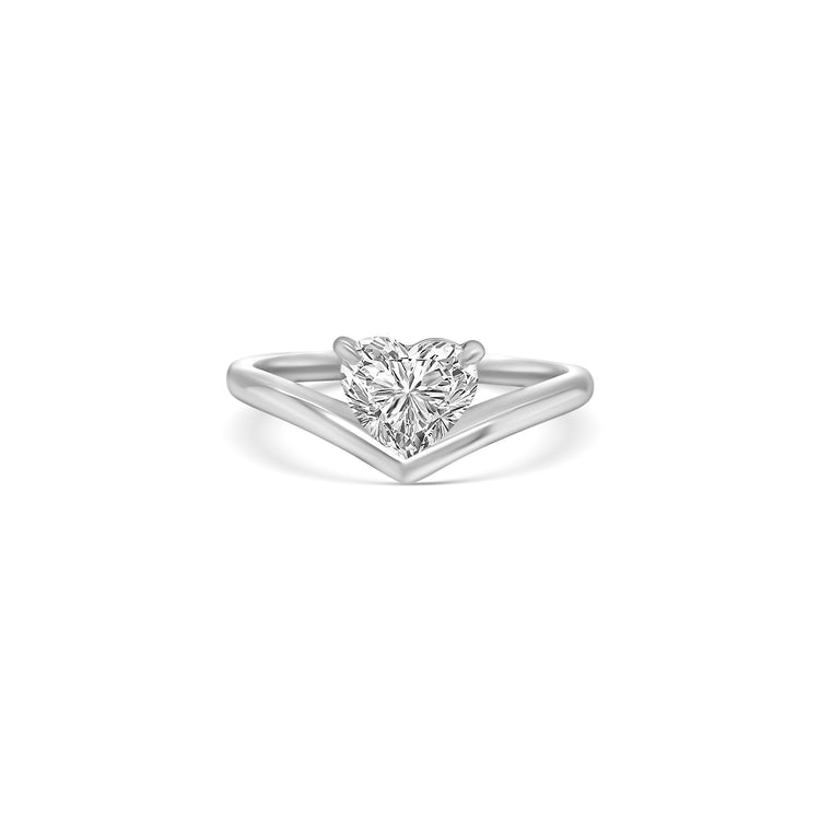Heart Shaped Solitaire Diamond Ring