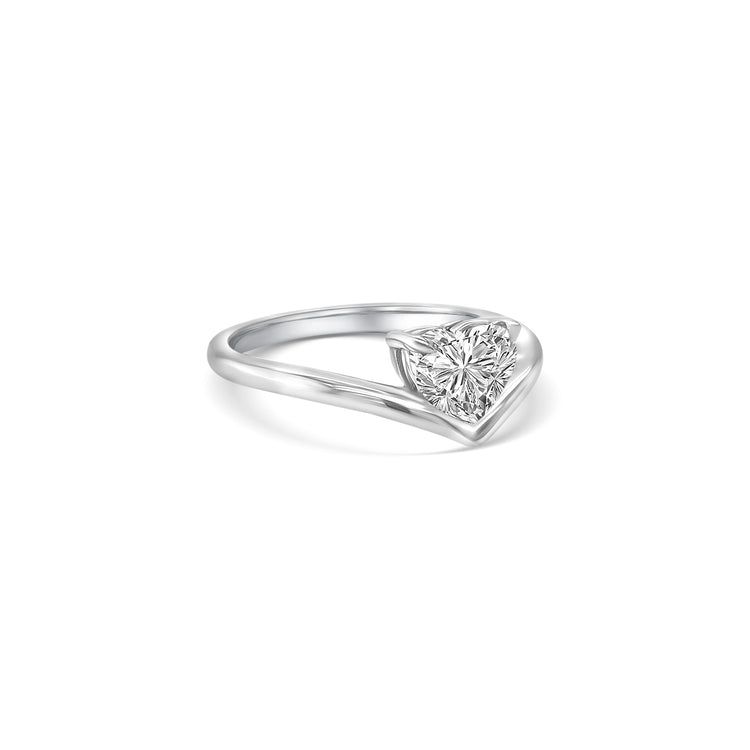 Heart Shaped Solitaire Diamond Ring