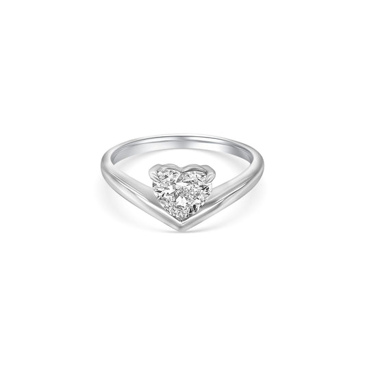 Heart Shaped Solitaire Diamond Ring
