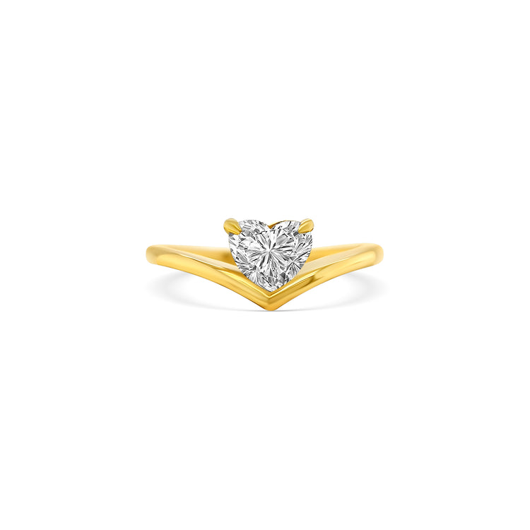 Heart Shaped Solitaire Diamond Ring