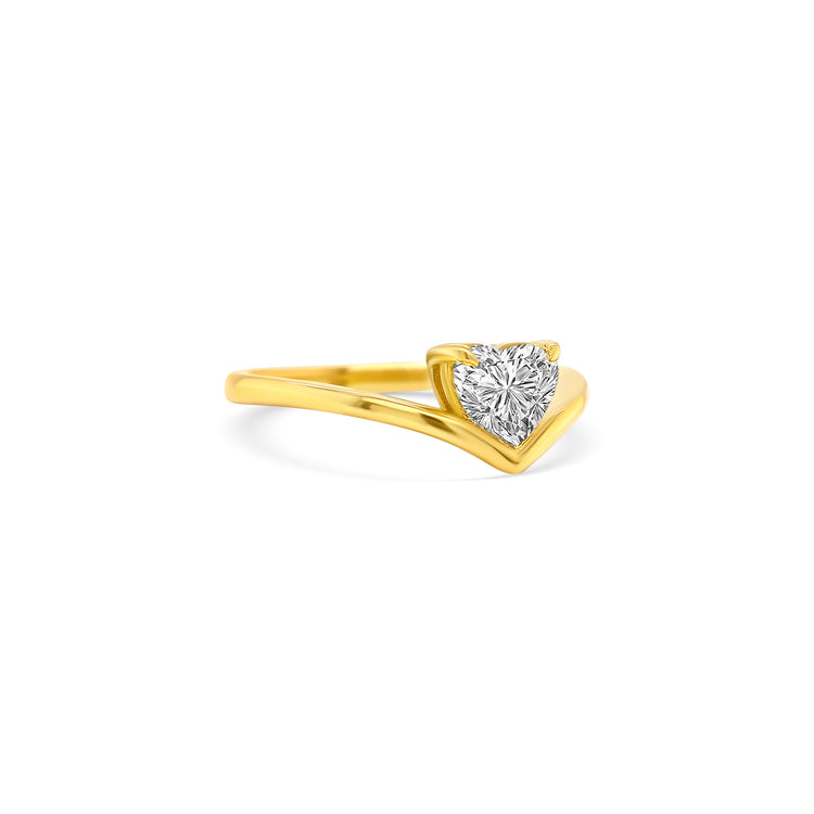 Heart Shaped Solitaire Diamond Ring