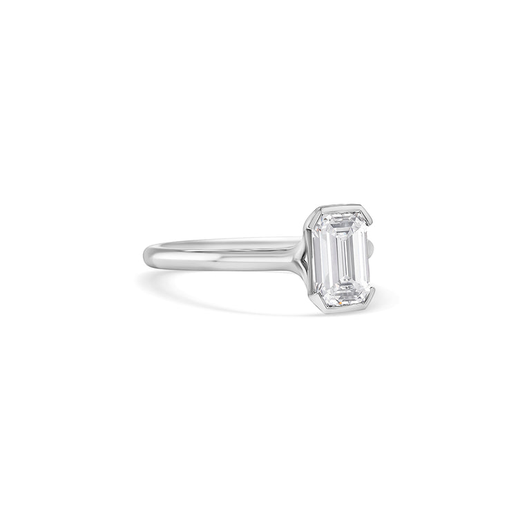 Emerald Cut Solitaire Diamond Ring