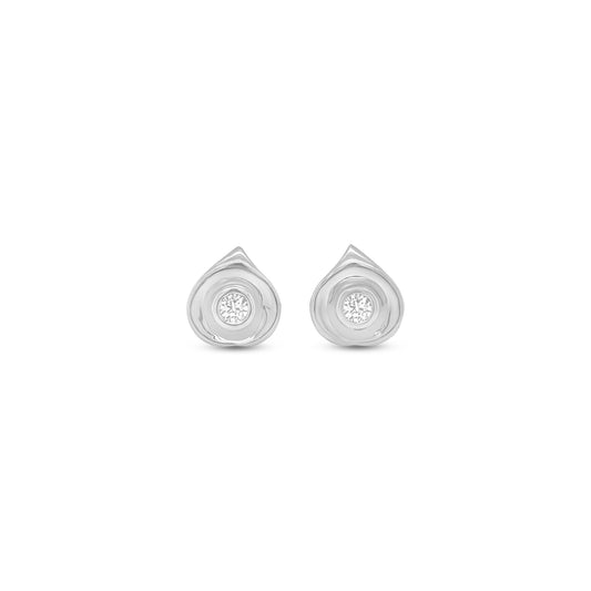 Round Brilliant Diamond Drop Stud Earrings