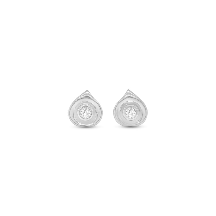 Round Brilliant Diamond Drop Stud Earrings