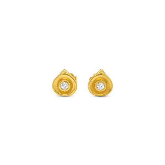 Round Brilliant Swirl Diamond Stud Earrings