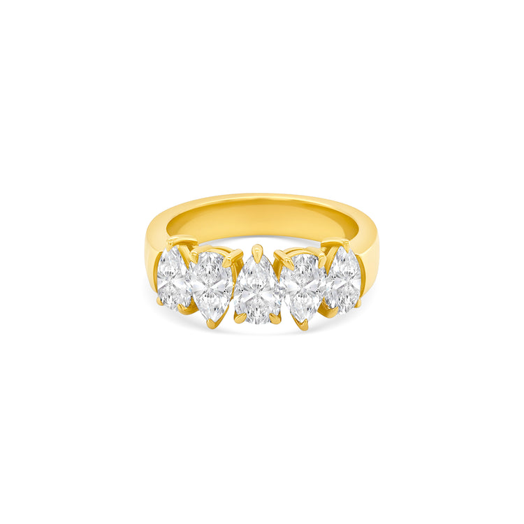 Pear Shape Half Eternity Diamond Ring