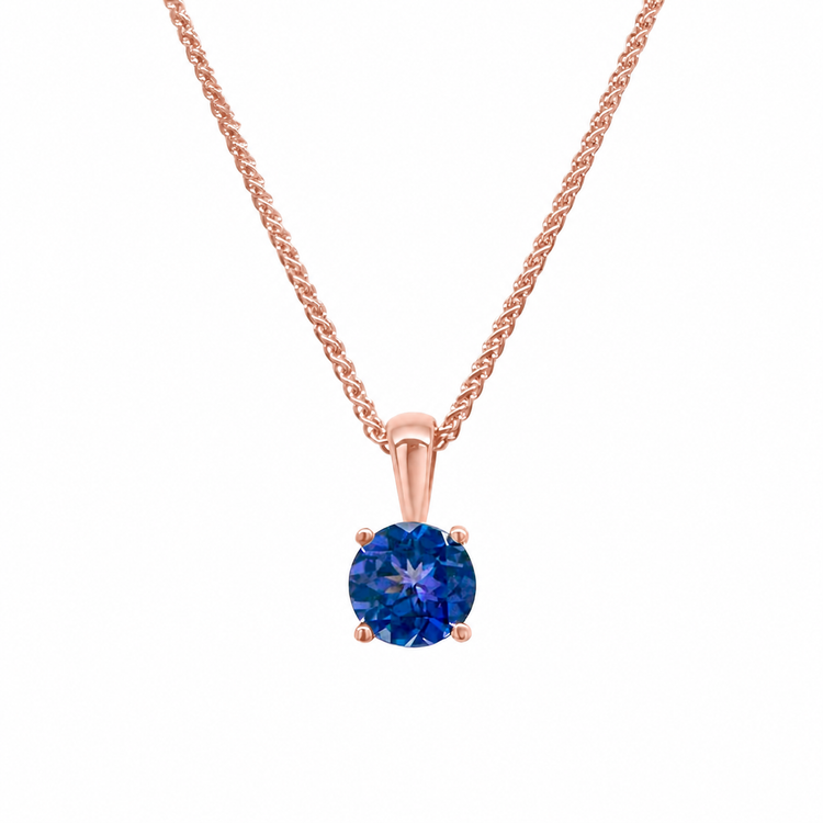 Round Cut Tanzanite Pendant