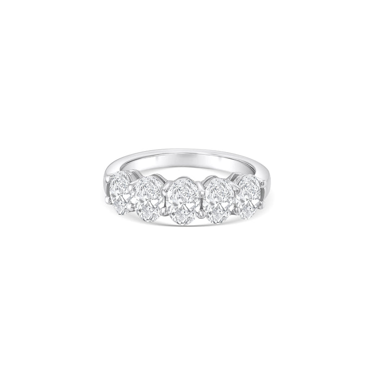 Oval Cut Half Eternity Diamond Ring