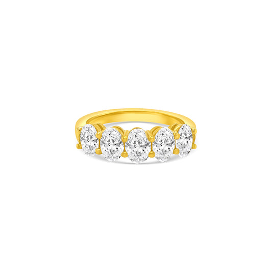 Oval Cut Half Eternity Diamond Ring