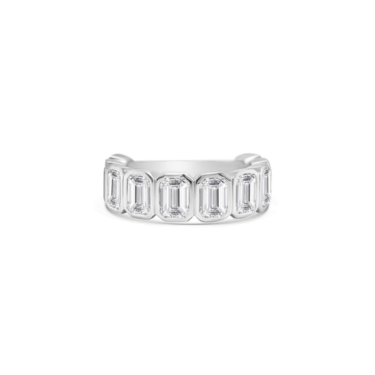 Emerald Cut Half Eternity Diamond Ring
