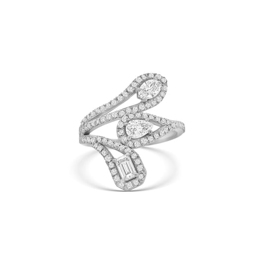 Round Brilliant Cut Teardrop Diamond Ring