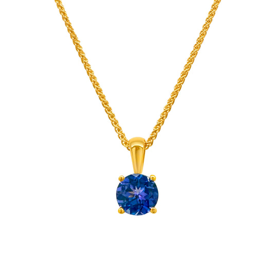 Round Cut Tanzanite Pendant