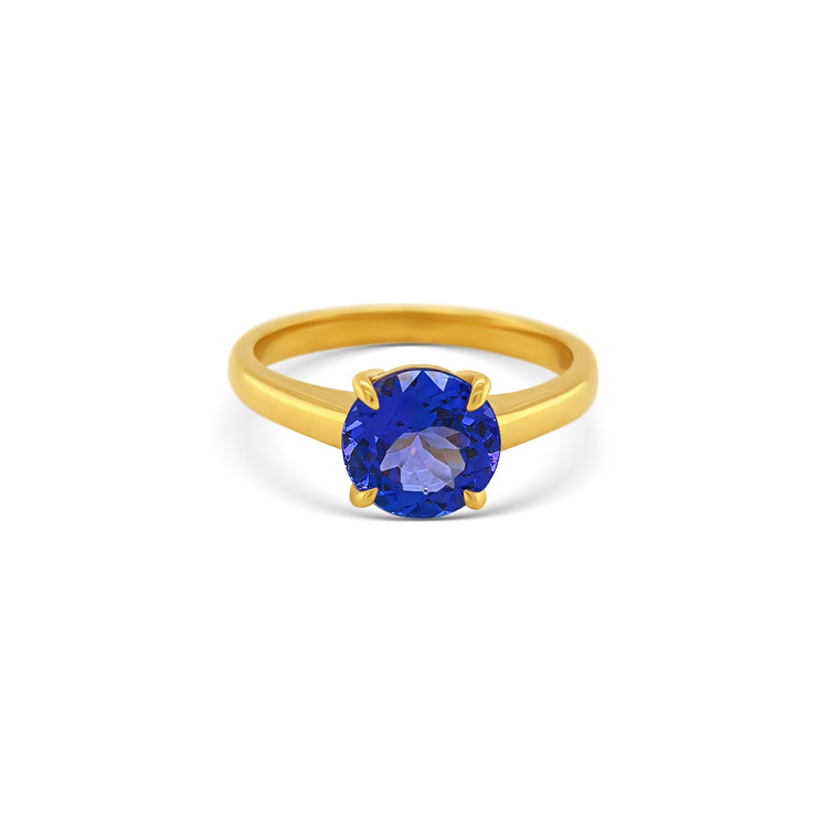 Round Cut Tanzanite Solitaire Ring