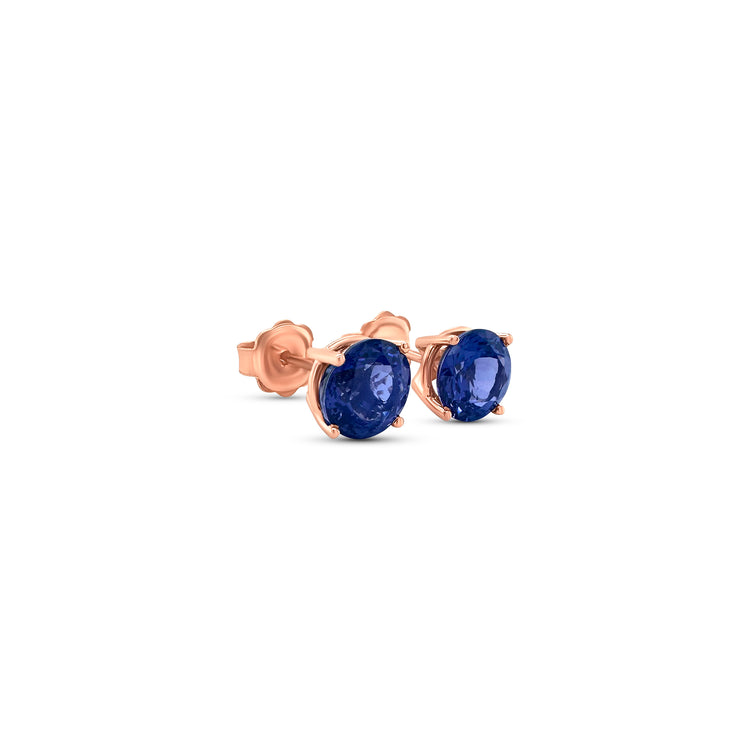 Round Cut Tanzanite Stud Earrings