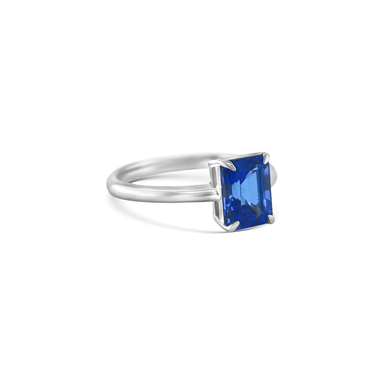 Emerald Cut Tanzanite Solitaire Ring