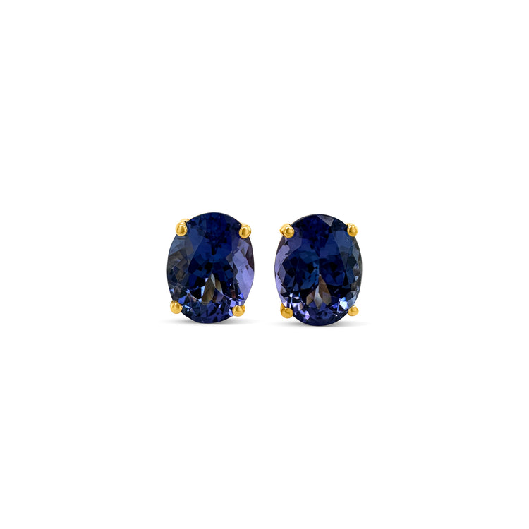 Oval Cut Tanzanite Stud Earrings