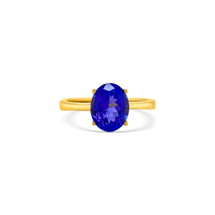 Oval Cut Tanzanite Solitaire Ring