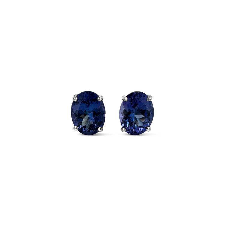 Oval Cut Tanzanite Stud Earrings
