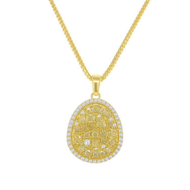 Fancy Intense Yellow Multi Shaped Diamond Pendant