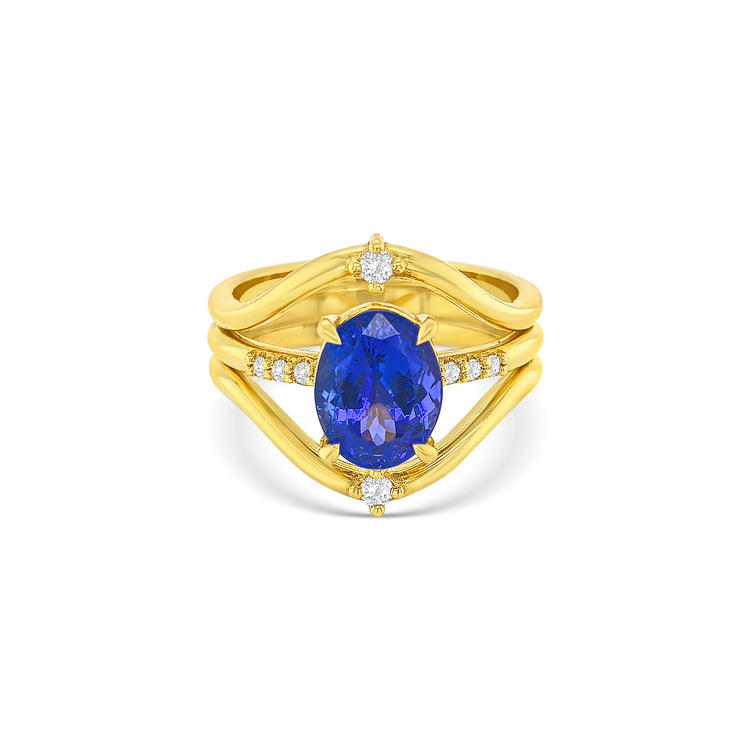 Oval Cut Tanzanite & Diamond Ring