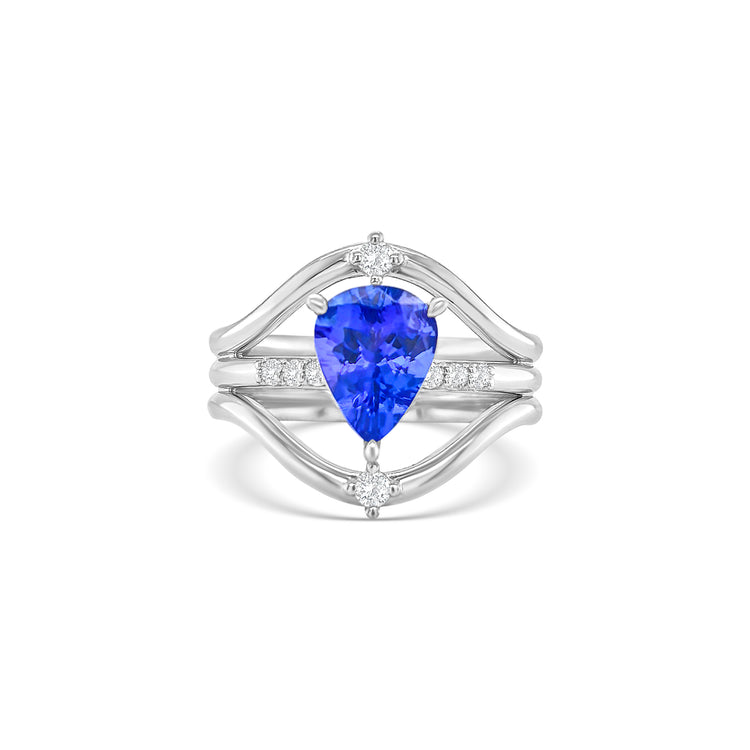 Pear Shape Tanzanite & Diamond Ring