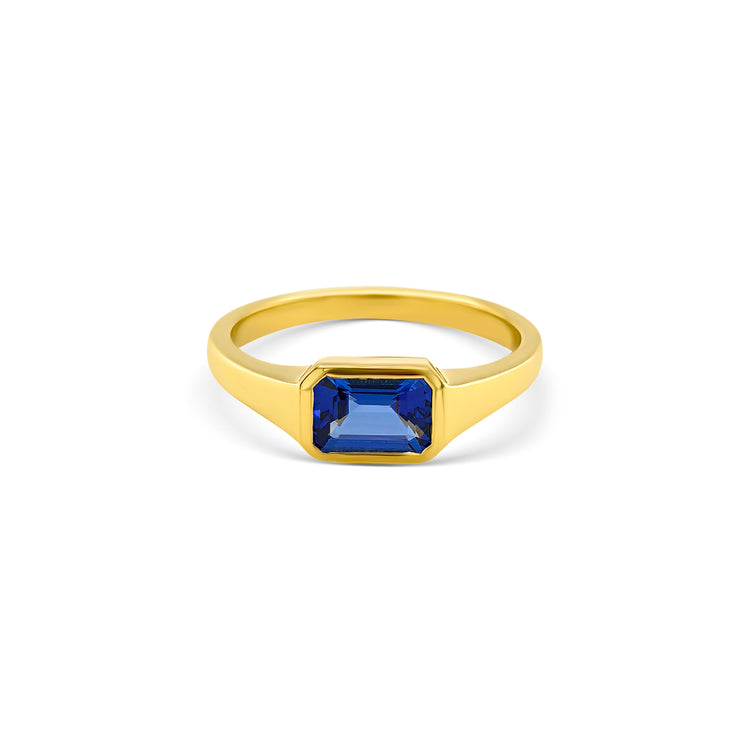 Emerald Cut Tanzanite Solitaire Ring