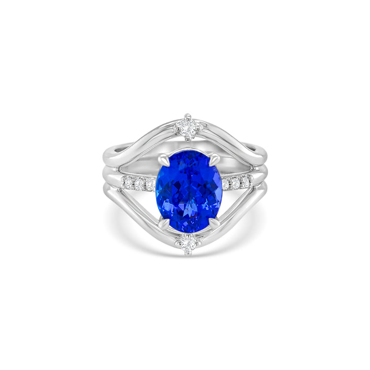 Oval Cut Tanzanite & Diamond Ring