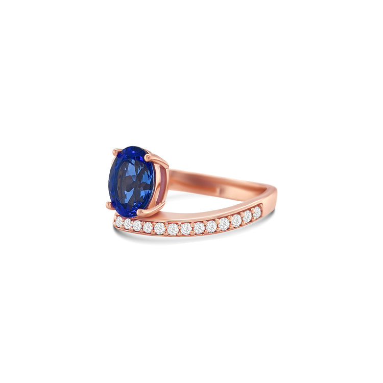 Oval Tanzanite Diamond Dress Ring