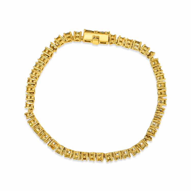 Fancy Yellow & Brown Multi Shaped Diamond Tennis Bracelet