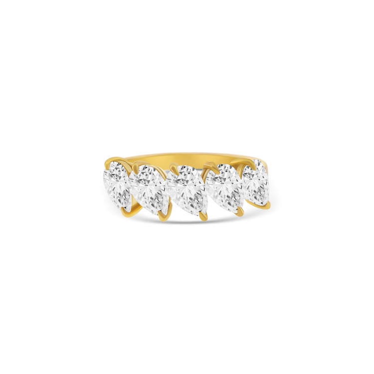 Pear Cut Diamond Five Stone Ring