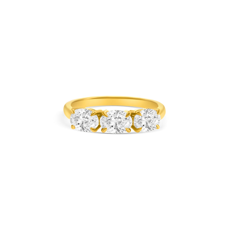 Oval Cut Diamond Trilogy Ring
