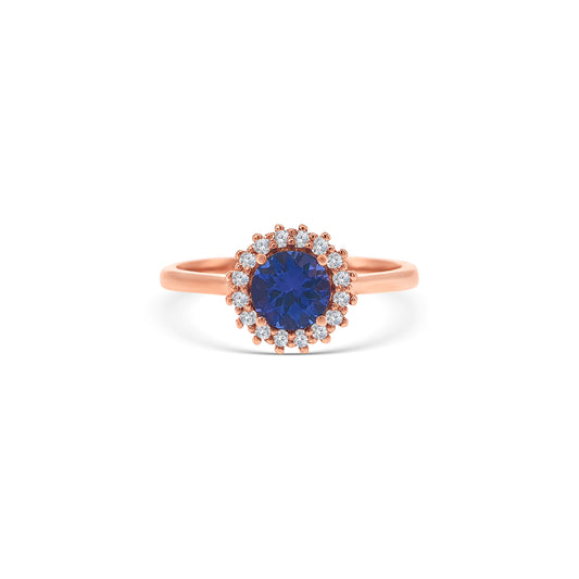 Oval Cut Tanzanite Diamond Halo Ring