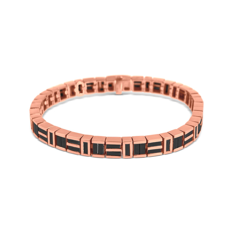 Baguette Cut Black Diamond Tennis Bracelet