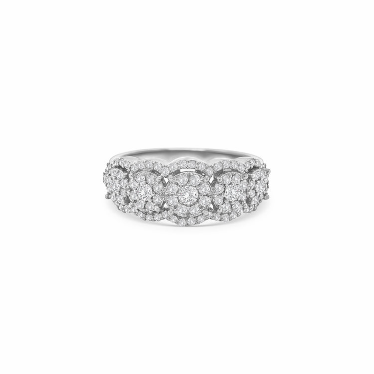 Round brilliant cut diamond illusion ring, illusion set diamond ring, round diamond engagement ring, elegant diamond illusion jewelry, fine jewelry diamond ring, luxury round brilliant diamond ring, illusion setting engagement ring, classic round diamond ring, designer illusion set diamond jewelry, timeless diamond ring for women.