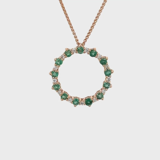 Circle of Life Pendant, Emerald Pendant, Diamond Pendant, Jewelry Pendant, Green Gem Pendant, Precious Stone Pendant, Gemstone Pendant, Elegant Pendant, Stylish Pendant, Fashion Pendant, Luxury Pendant