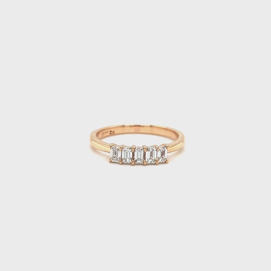 Emerald Cut Diamond Ring in Rose Gold Five Stone Diamond Ring with Emerald Cut Diamonds Rose Gold Engagement Ring with Sparkling Diamonds Exquisite Rose Gold and Diamond Anniversary Ring Timeless Elegance: 5 Stone Diamond Ring in Emerald Cut Luxurious Rose Gold Wedding Band with Five Diamonds Brilliant Emerald Cut Diamond Jewelry in Rose Gold Precious Gemstones: 5 Stone Diamond Ring in Rose Gold Stunning Five Diamond Ring in Rose Gold Setting Captivating Rose Gold Diamond Ring with Emerald Cut Stones
