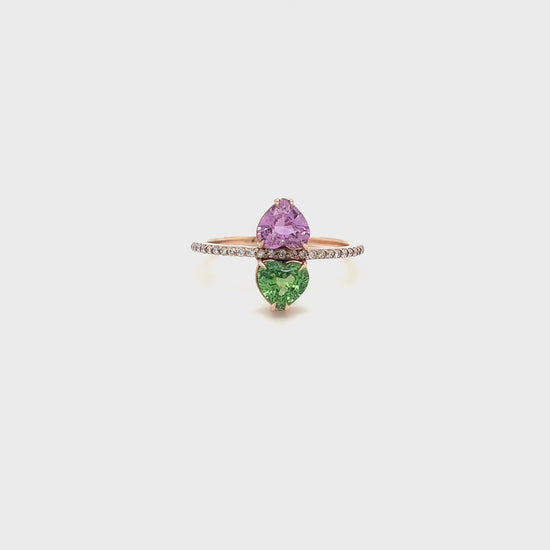 Heart-shaped Tsavorite, Sapphire Diamond Ring, Luxury Jewelry, Fine Jewelry, High-end Rings, Romantic Gifts, Precious Gemstones, Exclusive Design, White Gold, Platinum, Mastercrafted, Symbol of Love, Engagement Ring, Anniversary Gift, Timeless Elegance, Regal Charm, One-of-a-kind, Rare Gems, Expensive Item.