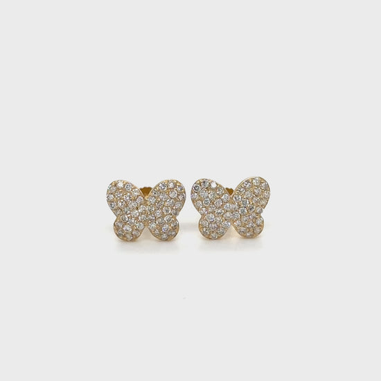 Round Brilliant Butterfly Illusion Stud Earrings, Sparkling Butterfly Studs, Elegant Butterfly Jewelry, Delicate Insect-Inspired Earrings, Cubic Zirconia Butterfly Studs, Unique Butterfly Design, Sterling Silver Butterfly Earrings, Dazzling Studs with Butterfly Motif, Nature-Inspired Jewelry, Butterfly-shaped Gemstone Earrings.