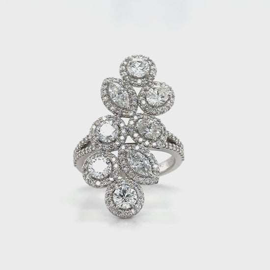 Multi-Shape Floral Diamond Ring, Floral Diamond Ring, Diamond Ring, Multi-Shape Ring, Floral Ring, Jewelry, Fashion Jewelry, Diamond Jewelry, Women's Jewelry, Statement Ring.
