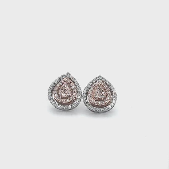 Tear drop halo diamond stud earrings, tear drop earrings, halo earrings, diamond stud earrings, jewelry, accessories, fashion accessories, women's jewelry, elegant earrings, glamorous earrings, luxury earrings