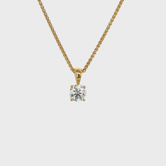 round brilliant diamond pendant, solitaire diamond necklace, classic diamond jewelry, round cut diamond pendant, elegant diamond pendant, fine jewelry necklace, timeless diamond pendant, white gold solitaire pendant, luxury diamond necklace, women’s diamond jewelry