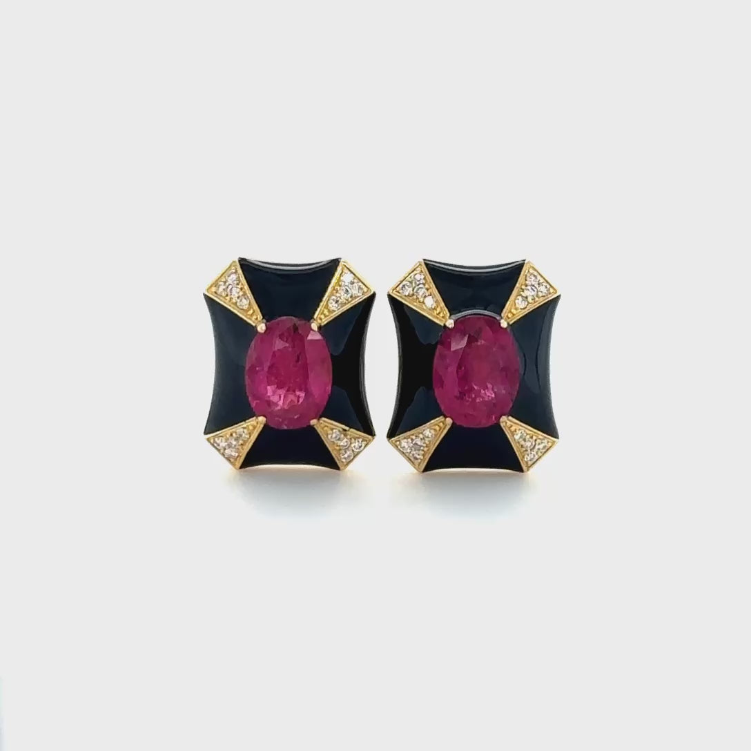 "Tourmaline & Diamond Stud Earrings," "Tourmaline Earrings," "Diamond Earrings," "Fine Jewelry," "Luxury Earrings," "Fashion Earrings," "Tourmaline Jewelry," "Sparkling Stud Earrings," "Statement Earrings," "Elegant Jewelry," "Special Occasion Earrings," "Tourmaline and Diamond Studs," "Timeless Jewelry," "Handcrafted Earrings," "Gemstone Stud Earrings."