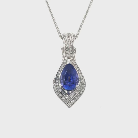 Oval Tanzanite Pendant, Tanzanite Jewelry, Diamond Accents, Tanzanite Necklace, Gemstone Pendant, Fine Jewelry, Oval Pendant, Diamond and Tanzanite Pendant, Luxury Necklace, Elegant Jewelry