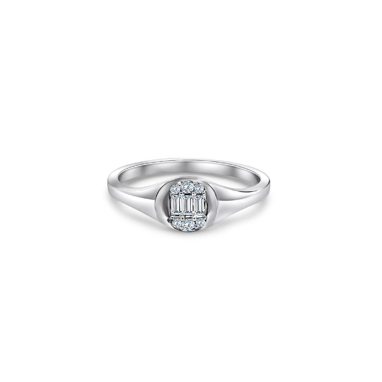 0.20ct Round Diamond Cluster Ring There is an undeniable charm in a cluster of diamonds that brings joy to every woman's heart. Perhaps it's the mesmerizing display of a hidden flower arrangement, or maybe it's the realization that multiple brilliant diamonds are sparkling back at us. Regardless, it is undeniably beautiful, and she is sure to adore it!