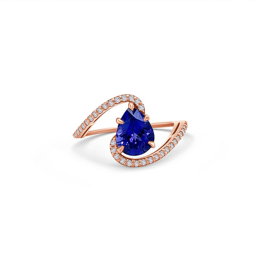Pear Shape Tanzanite & Diamond Ring