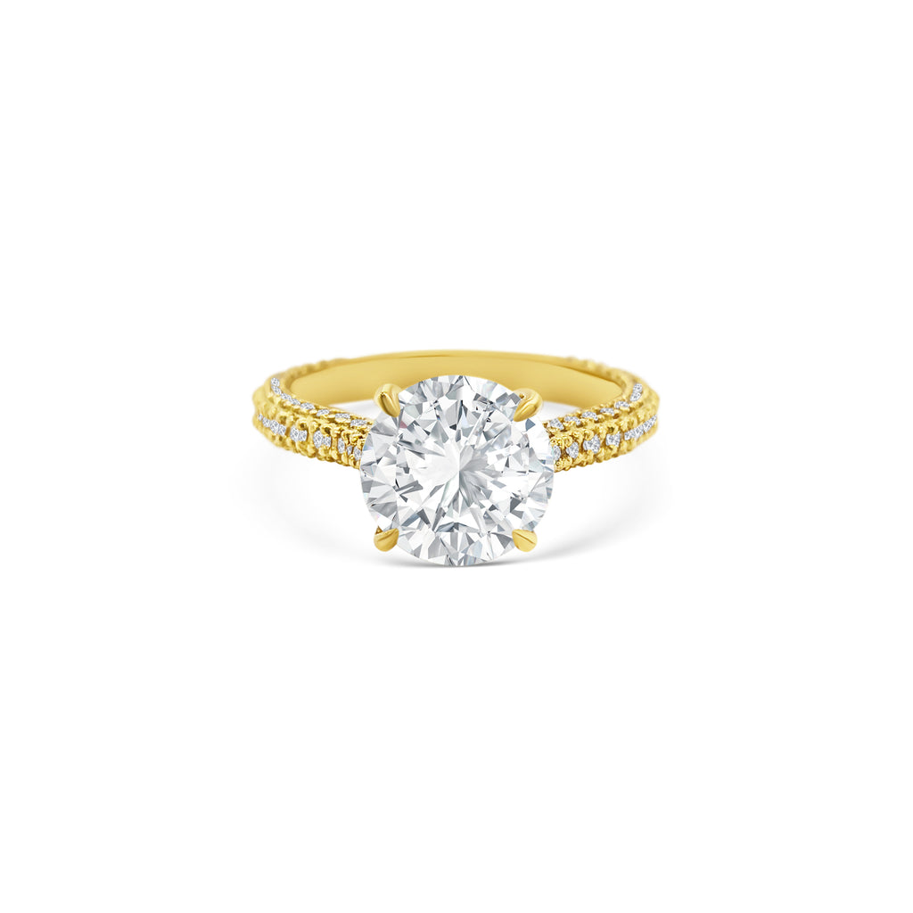 Stunning solitaire diamond ring featuring a round brilliant cut stone that sparkles from every angle