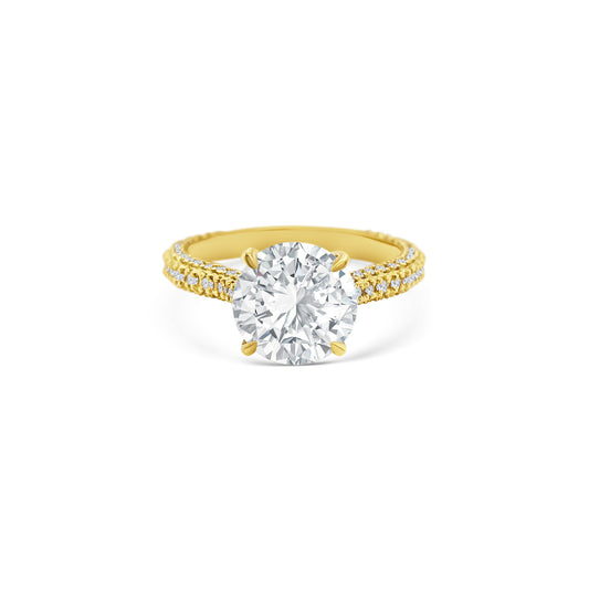Stunning solitaire diamond ring featuring a round brilliant cut stone that sparkles from every angle