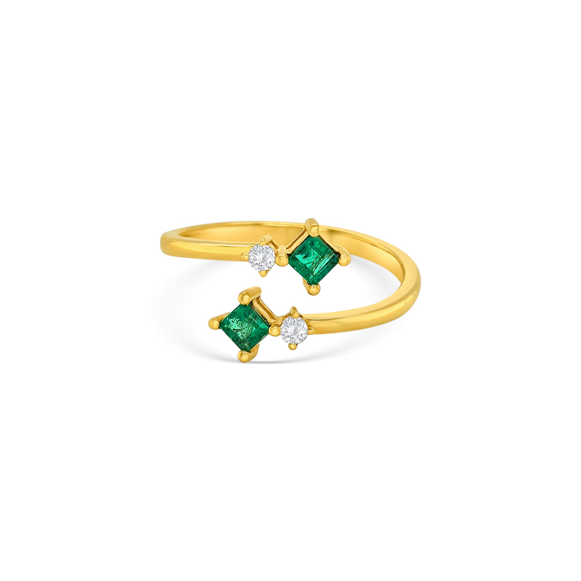 Princess Cut Emerald & Diamond Ring